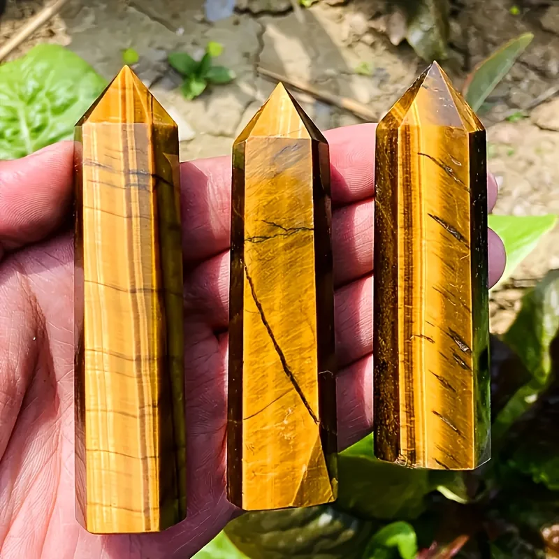 

1PC Tiger'S Eye Crystal Tower - Natural Polished Gemstone Obelisk, Ideal for Home Decor & Unique Gift for Parents, Crystal Decor