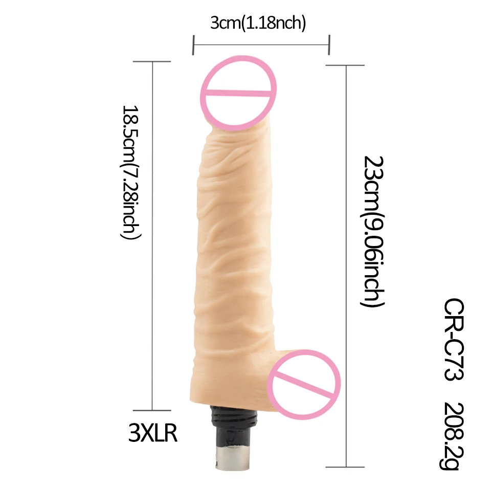 FREDORCH 3XLR Sex machine Attachment  dildo Vibrating Dildo black Big Bendable  Dildo Male Masturbation Cup for sex machine