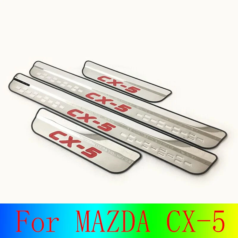 

For MAZDA CX-5 17-2021 Car Ladder Door Sill Strip Thresholds Footboards Step Wagon Stainless Steel Chromium Styling Accessories