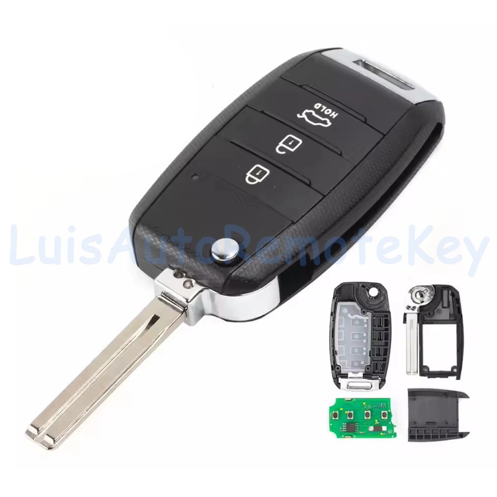 3 Buttons Upgraded Flip Remote Car Key Fob 433MHz 4D60 Chip Replacement for KIA Sportage 2016 2017 2018 P/N: 95430-D9200 6