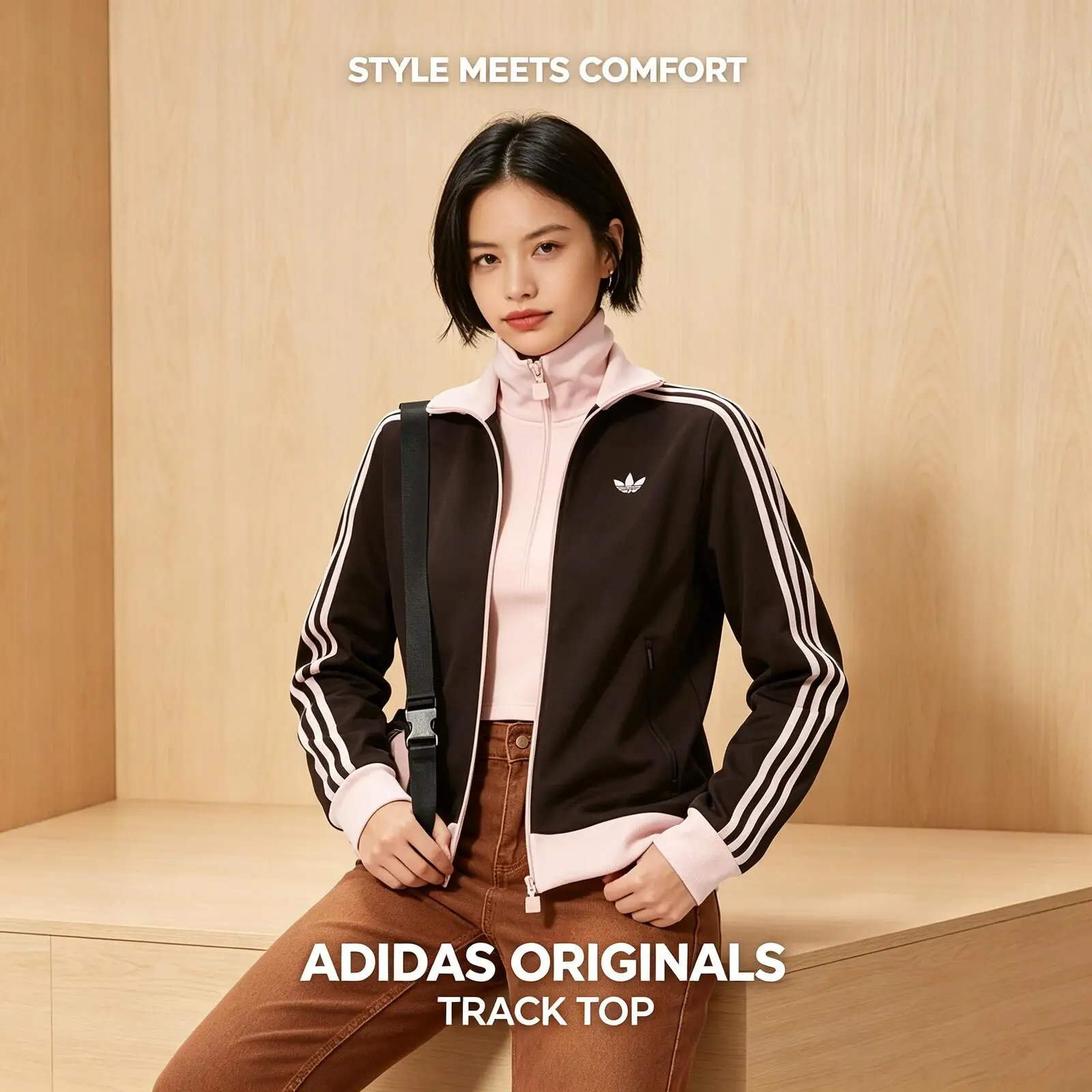 Adidas Trefoil Women Sportswear Running Fitness Training Breathable Stand Up Collar Jacket KD3742