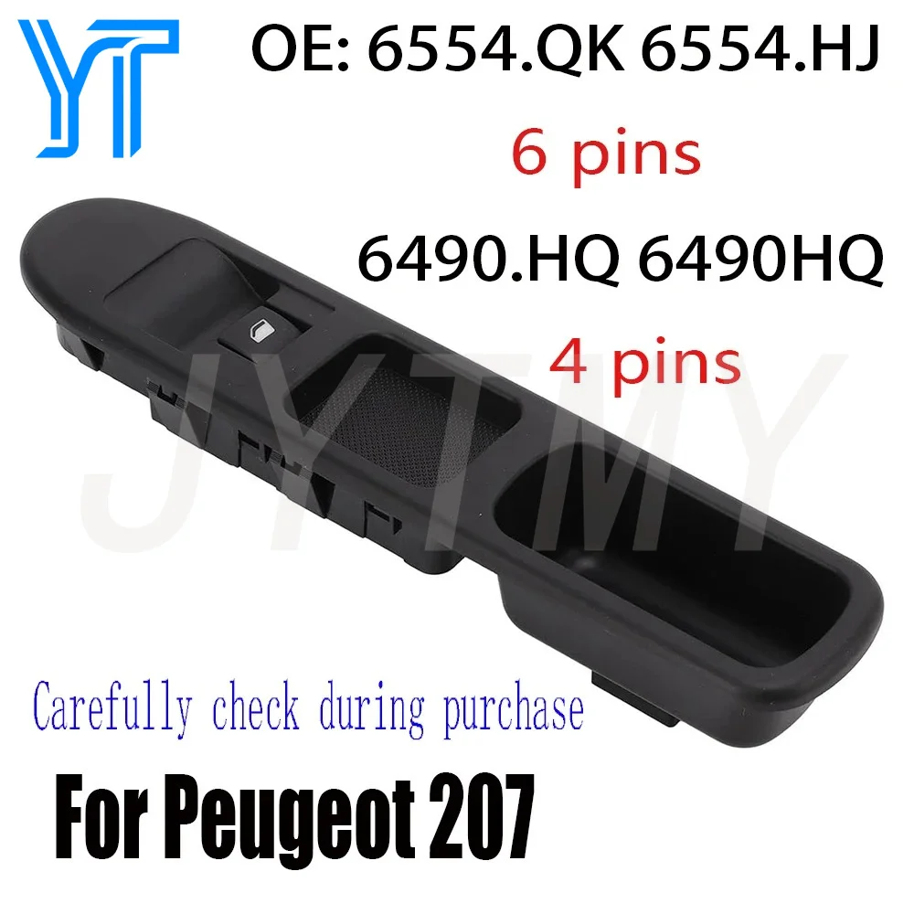 Electric Window Control for Peugeot 207 2006 - 2017 Passenger Right Side Glass Lifter Switch Button 6554.QK 6490.HQ Car parts
