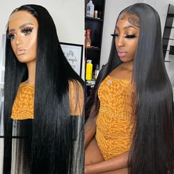 13x6 Hd Lace Frontal Wigs 13x4 Straight Lace Front Wigs Human Hair 40 Inch Natural Hairline Pre Plucked Glueless Wig For Women