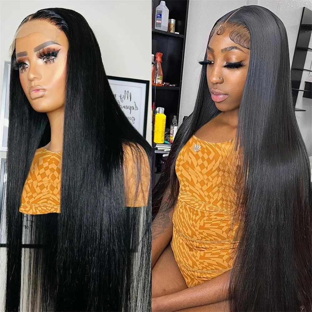 13x6 Hd Lace Frontal Wigs 13x4 Straight Lace Front Wigs Human Hair 40 Inch Natural Hairline Pre Plucked Glueless Wig For Women