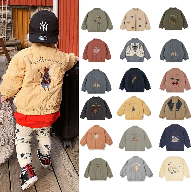 Children's Coat 24 Autumn Winter KS Boys Padded Cotton Jacket Boys Lamb Wool Warm Baseball Uniform Girls Jacket Jacket【In Stock】