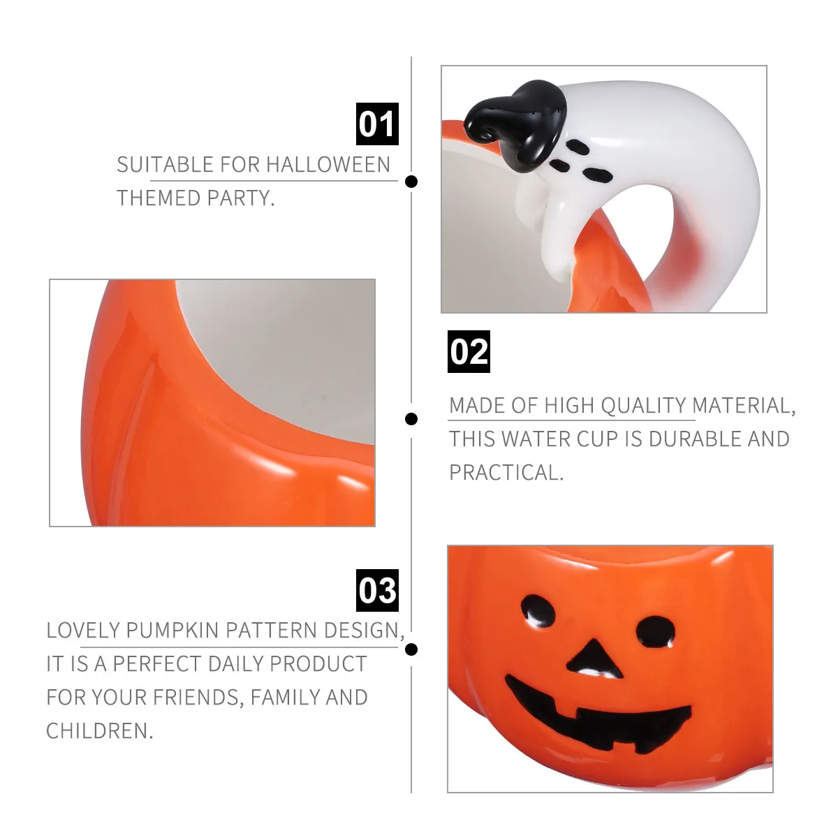 1Pcs Halloween Pumpkin Mug Ceramic Cup for Drinking Coffee Tea Milk Creative Pumpkin Shape Tooth Brushing Cup Festive Party Gift