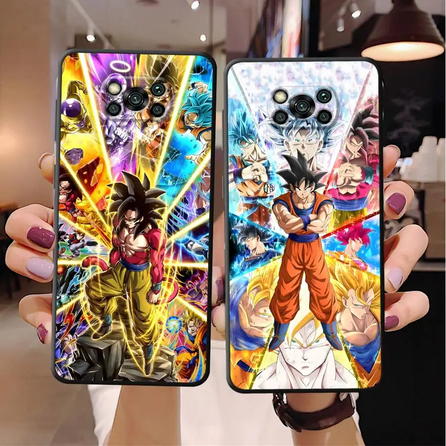 

Чехол Dragon Ball Handsome Goku для Xiaomi Poco C40 C50 F3 F7 C75 X7 C71 C51 C61 X5 M3 M4 Pro X3 NFC X4 Pro M5s M7 Черный Мягкий