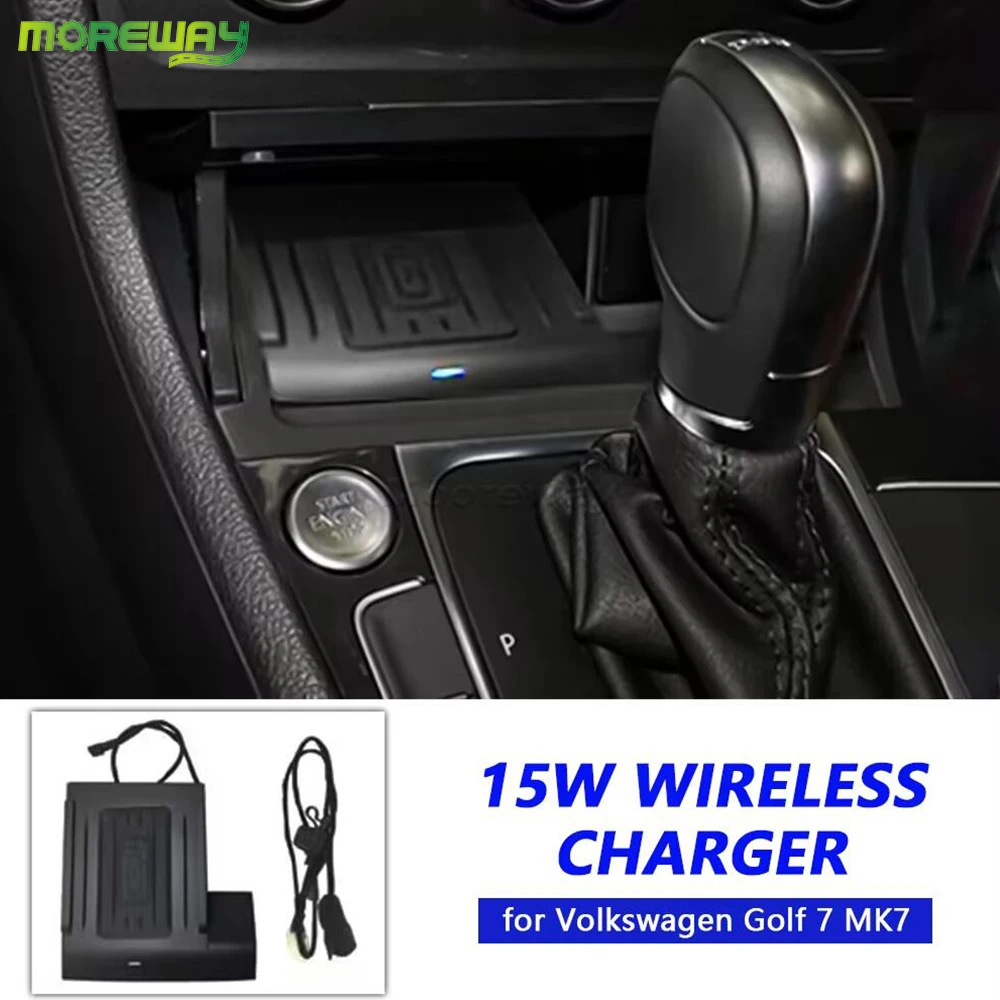 Fast Charge Phone Holder 15w Wireless Charger Pad For Volkswagen Golf 7 MK7 2013-2019 Charging Adapter Interior Accessories