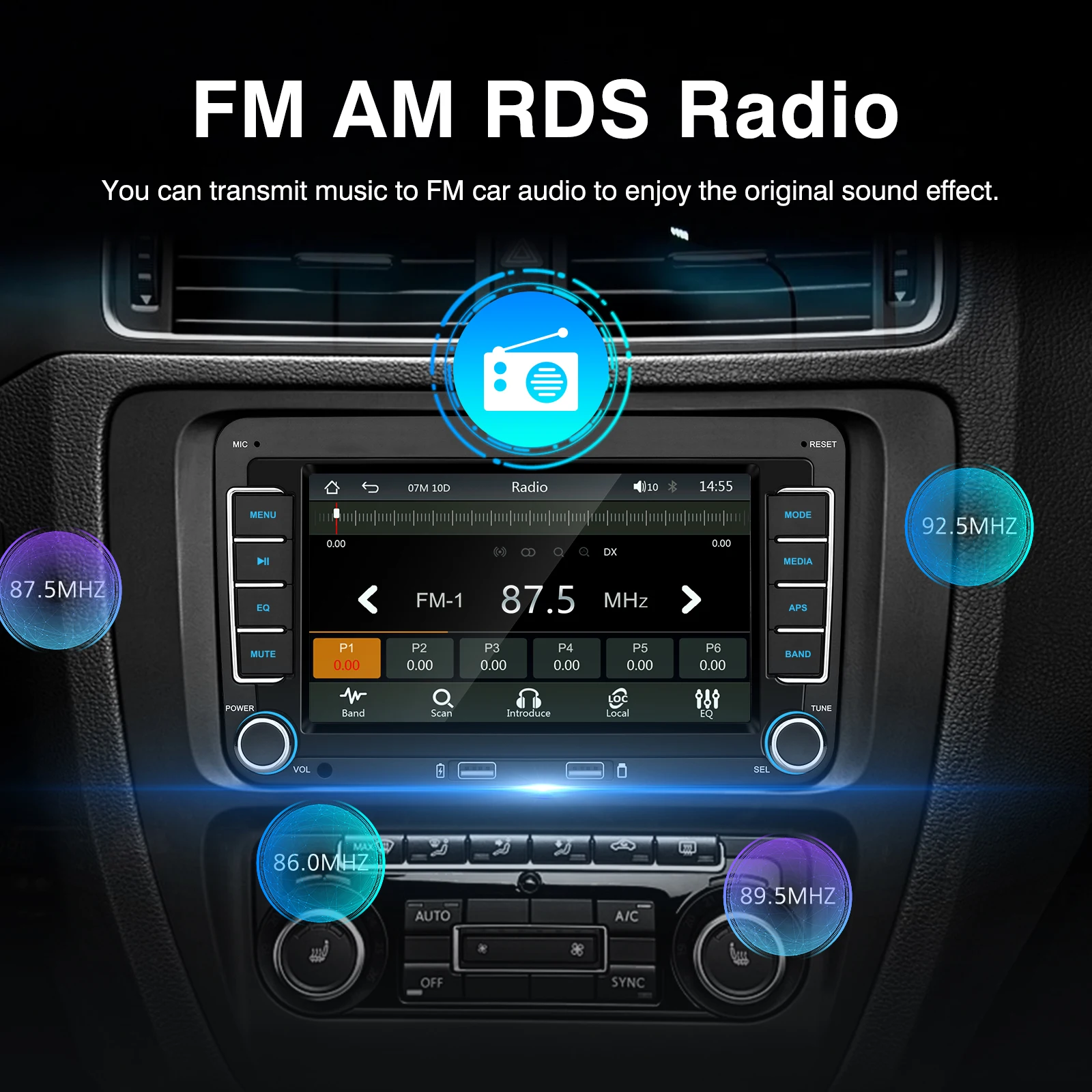 Ezonetronics VW 7inch Universal Car Stereo CarPlay Head Unit Bluetooth FM Radio GPS for VW Passat Golf MK5 MK6 Jetta T5 EOS POLO image 4