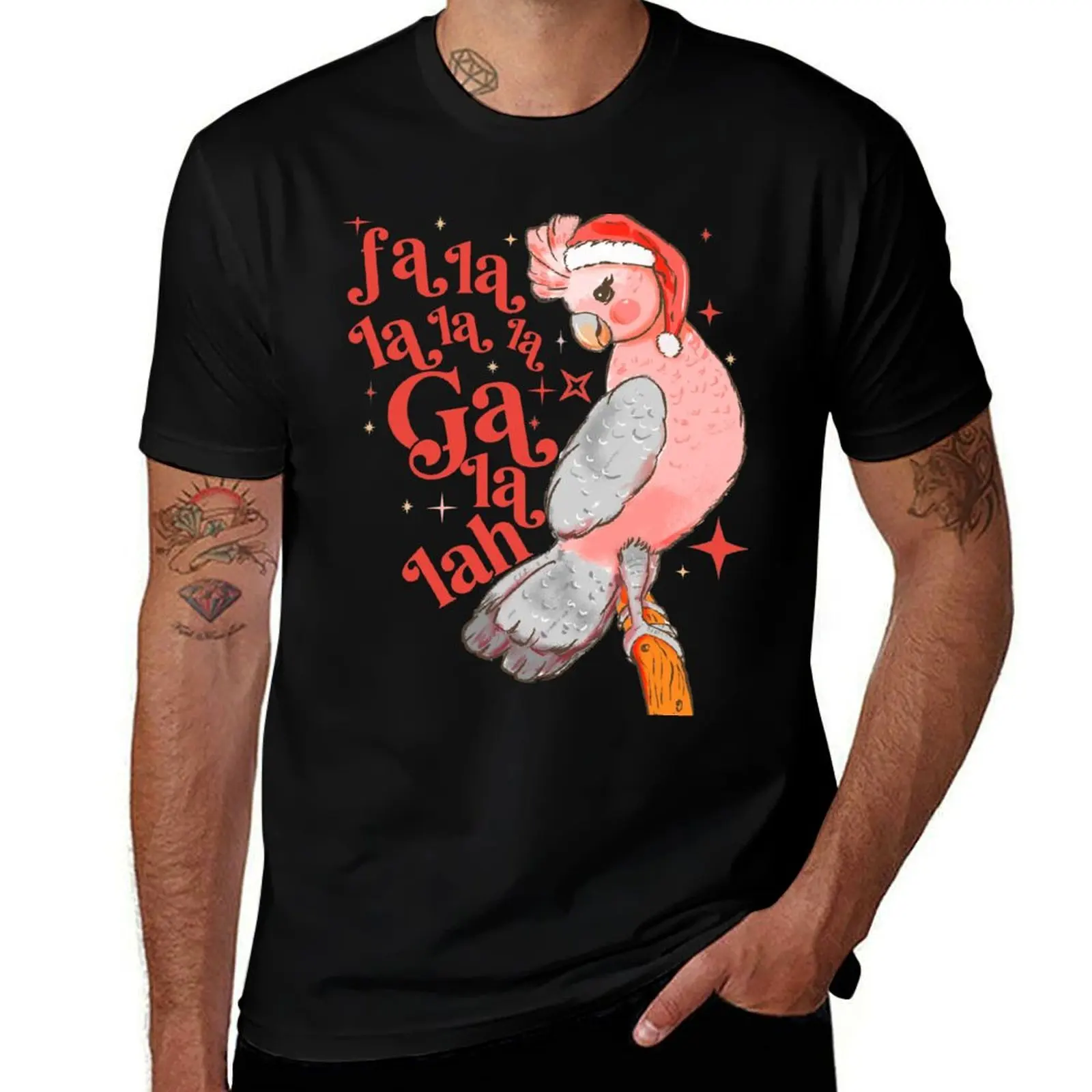 Australian Funny Christmas Holidays Cute Galah Bird Falala T-Shirt Relaxed Fit Casual Short Sleeve Top T-Shirt