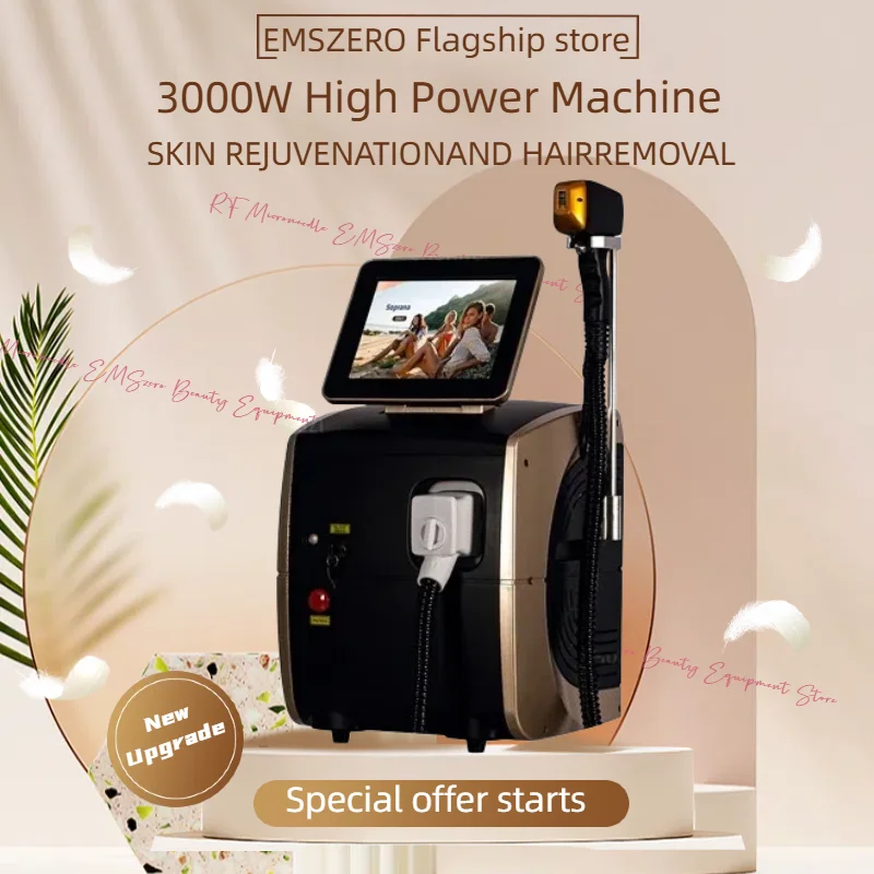 

Latest Diode Laser Hair Removal Device Triple Wavelength 3000W Power Painless and Permanent 808nm 1064nm 755nm Alexandrit Laser