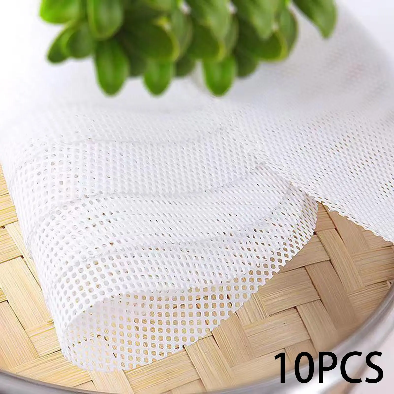 10 Pieces Steamer Mesh Pads Steamed Buns Pad Soft Texture Cooking Tools Cooking Steam Mat for Bread Cakes Dim Sum Kitchen Use
