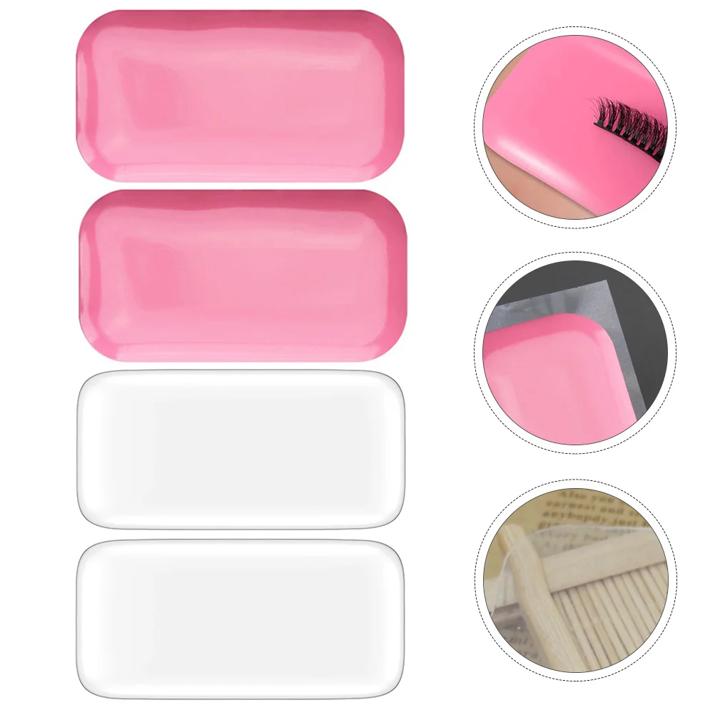 4개입 속눈썹 연장 실리콘 패드 재사용 가능 미끄럼 방지 가짜 속눈썹 도구 가정용 이발소 속눈썹 접착 액세서리