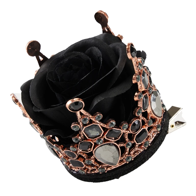 Barocco Vintage diademi corona fermaglio per capelli gotico retrò cristallo rosa regina corone festa di nozze diadema fotografia copricapo