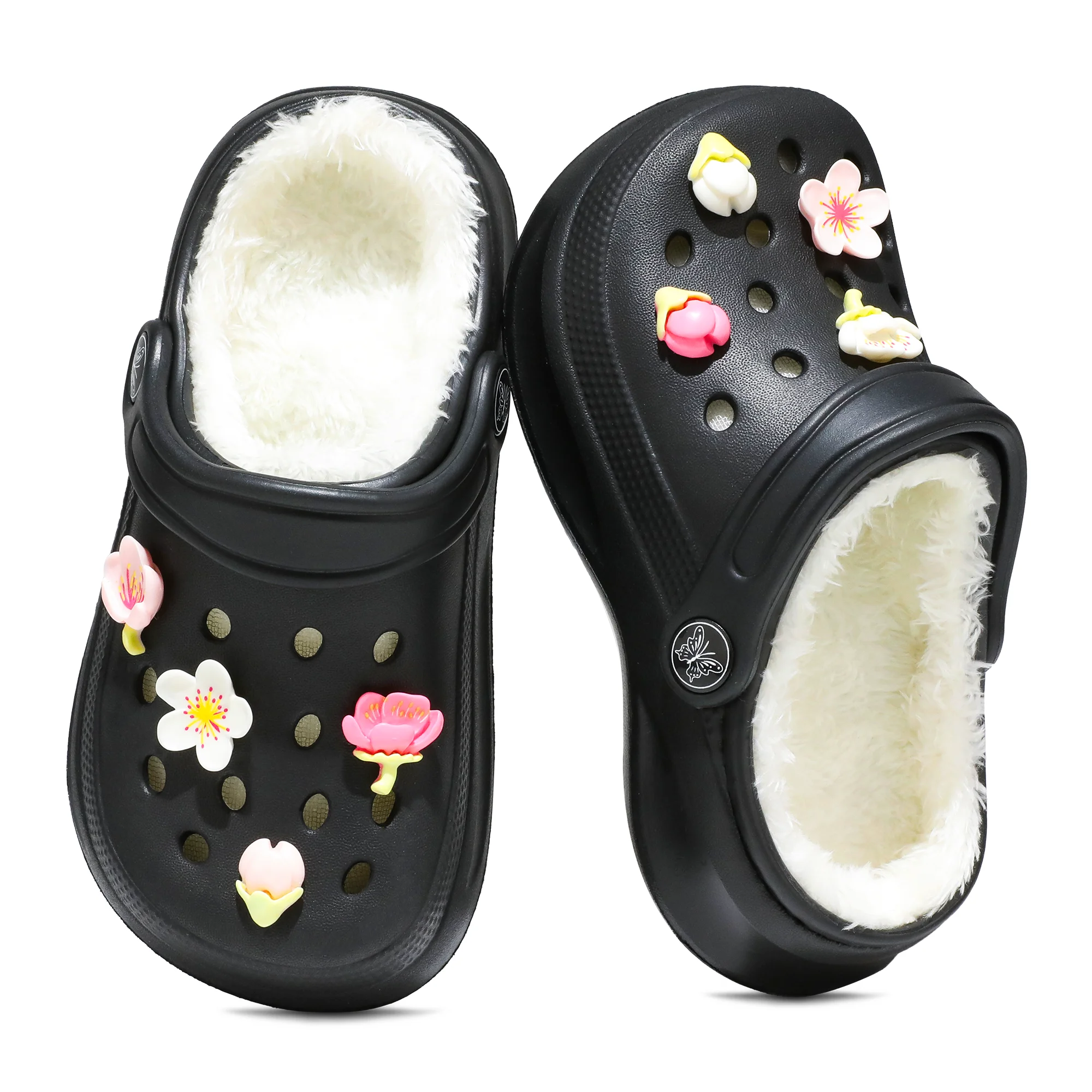 Kinder-Clogs und -Mules mit Fellfutter, leichte Garten-Schuhe mit Baumwollfutter, warme Hausschuhe für Jungen, Mädchen und Kleinkinder, 168. – Detail 12