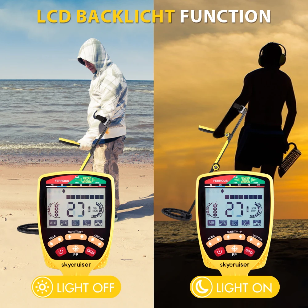 プロの金属探知機,TX-650Foldable度の高精度金属および銀メッキを備えた防水デバイス,バックライト付きLCDディスプレイ