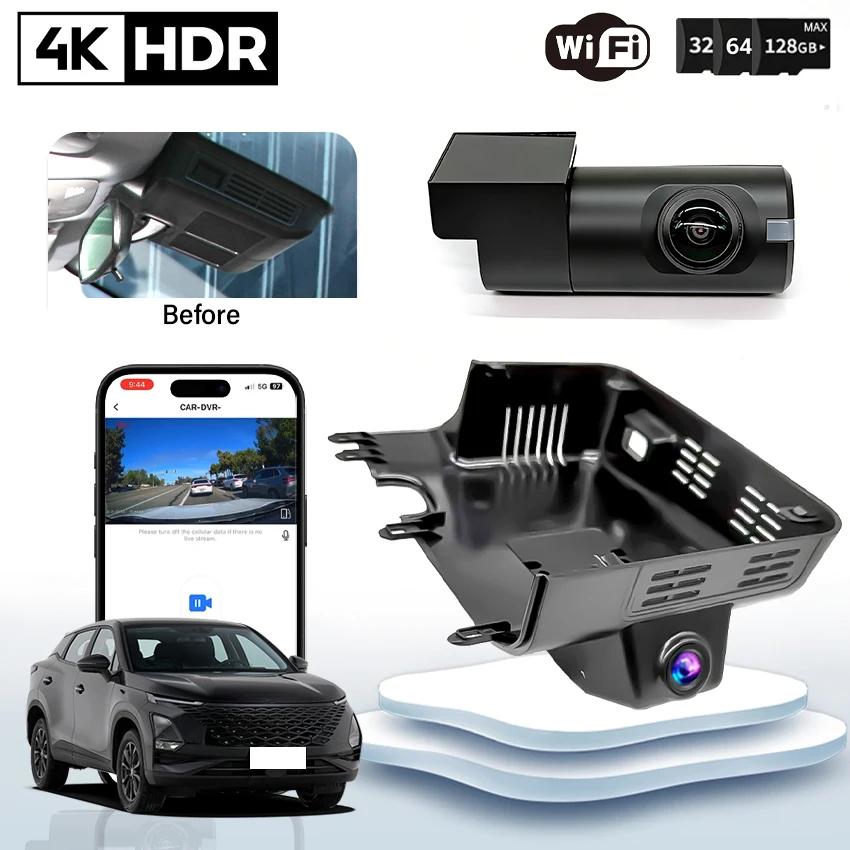 

Plug and Play 4K 2160P Car DVR Video Recorder Camera Night Vision Recorder Dash Cam For Chery Omoda 5 C5 E5 5X 2024 2025 2026