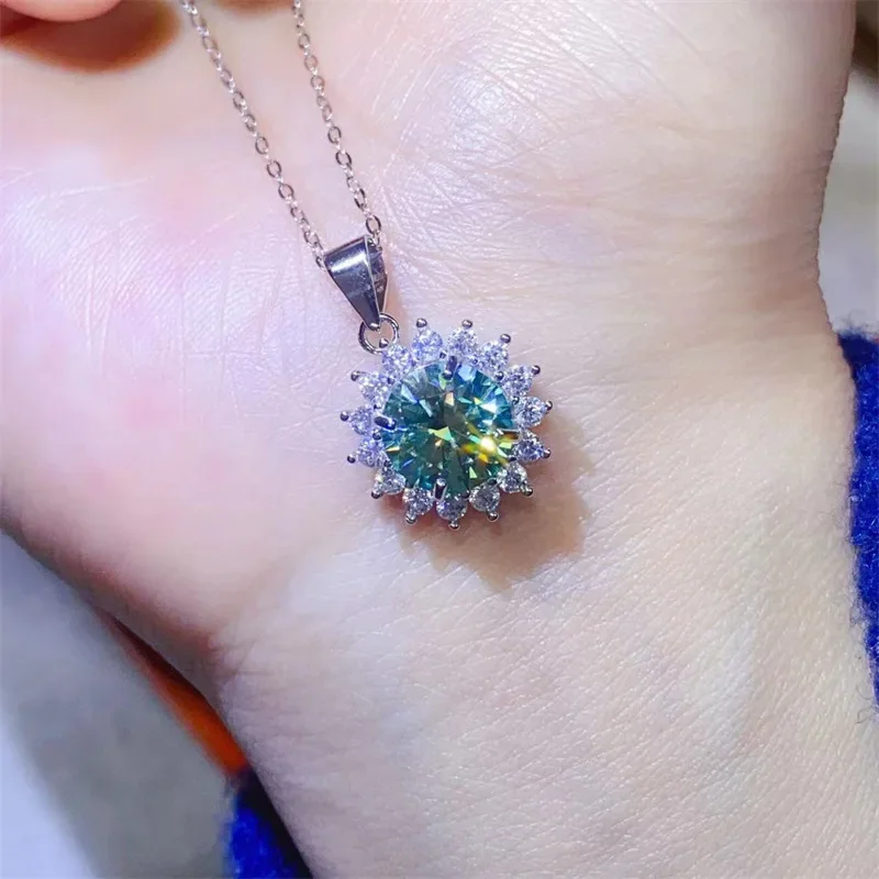 Sacegems 6ct Moissanite Sieraden Set 925Sterling Zilveren Ring Oorbellen Ketting 3 Delige Set Fijne Sieraden Bruiloft Bruiloft Sets