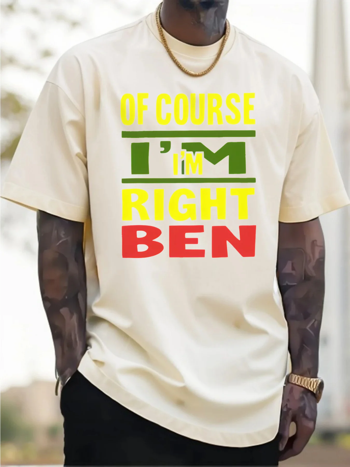 Herren-Baumwoll-Freizeit-T-Shirt „with Of Course I'm Right“ Ben Regular Fit All Season Comfort Everyday T-Shirt Bequeme Passform
