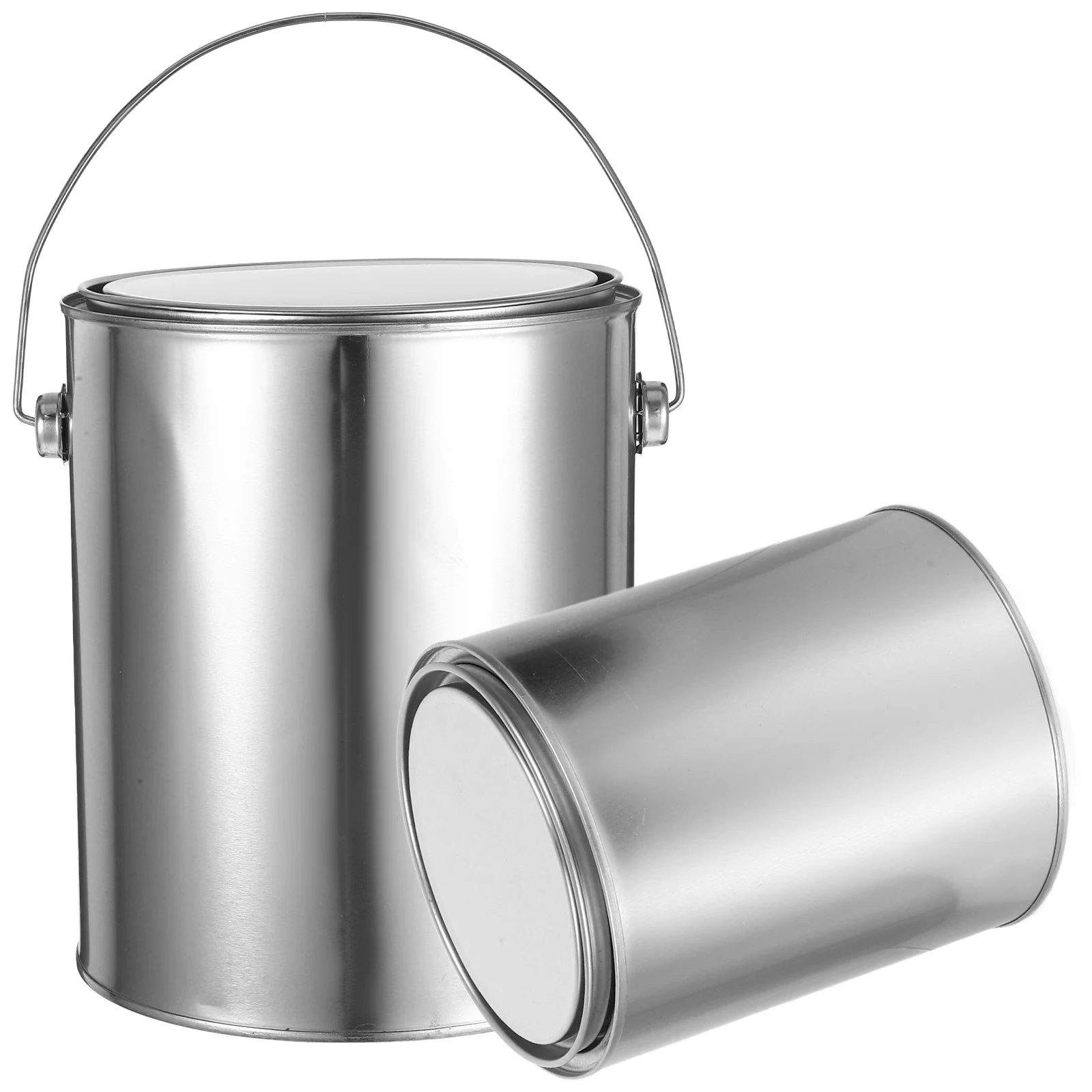 

2 Pcs Paint Can Storage Container Metal Cans Containers Buckets for Painting Empty with Lid