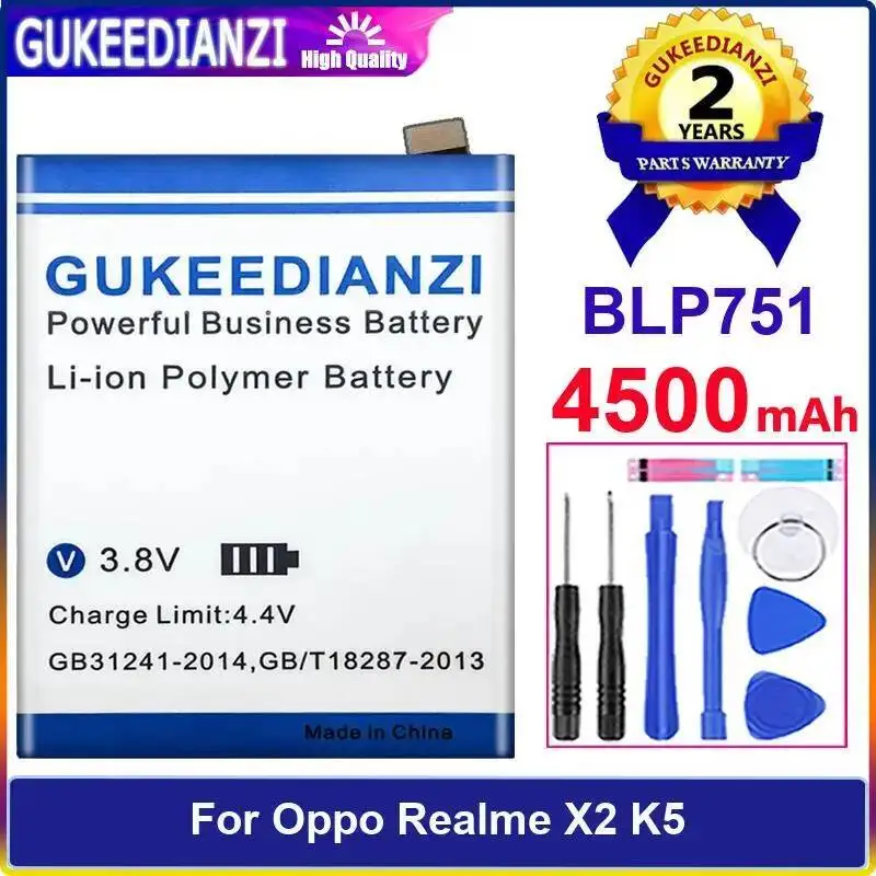 

Аккумулятор мобильного телефона 4500 мАч для Oppo Realme X2 K5, стабильный BLP751