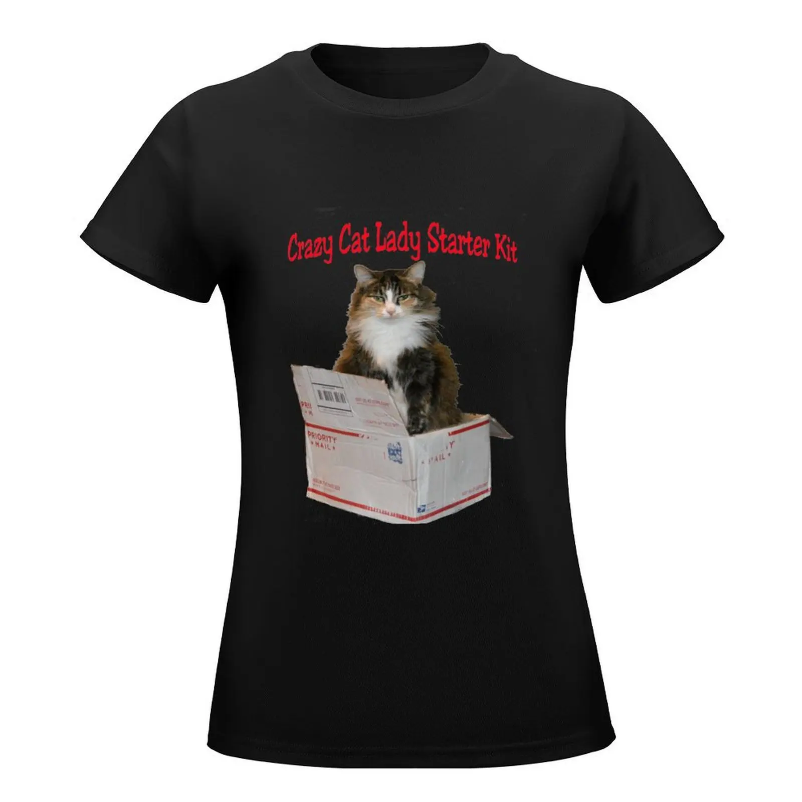 Crazy Cat Lady Starter Kit T-Shirt cute clothes Female clothing plus size tops t shirts for Women loose fit