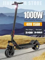 ES01 Peak 1000W 48V Electric Scooter 9.5 Inch Solid Tyres Max Speed 40km/h Connectable Mobile Software Bluetooth App Escooter