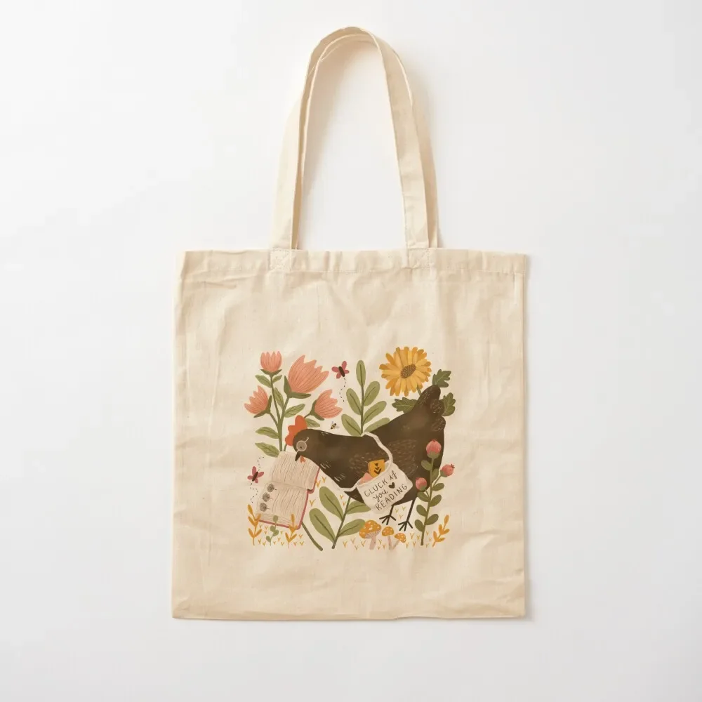 

Chicken Reading a Book Tote Bag Women's bags tote bag custom Tote Bag