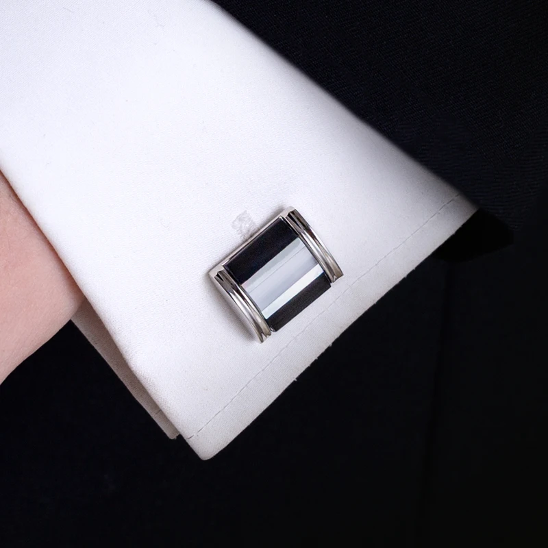 KFLK مجوهرات أزرار أكمام قميص فرنسي للرجال ماركة الكفة رابط الجملة زر جودة عالية أسود الزفاف الذكور هدية الضيوف #1