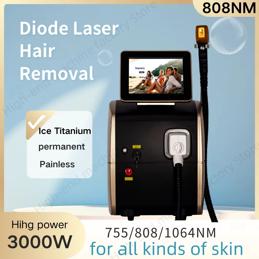 

2024 Newest Portable 808nm Diode Laser Hair Removal Machine Cooling Head Painless Laser Epilator Face Body Hair Removal