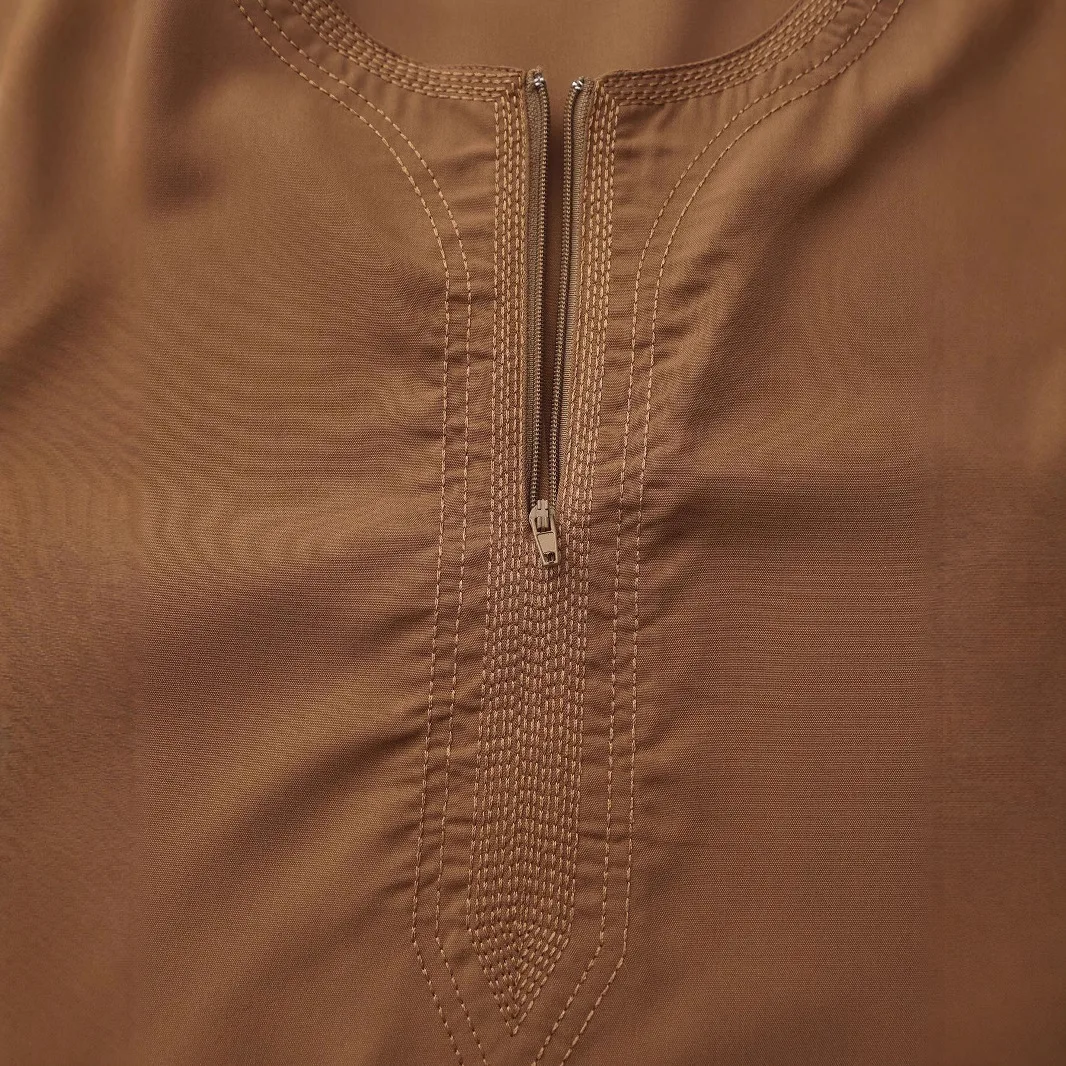 2025 신사복 가운 캐주얼하고 편안한 이슬람 가운 오만 가운 사이드 포켓 ​​로브 가운 Abaya 라마단 두바이 럭셔리 이슬람 우아한