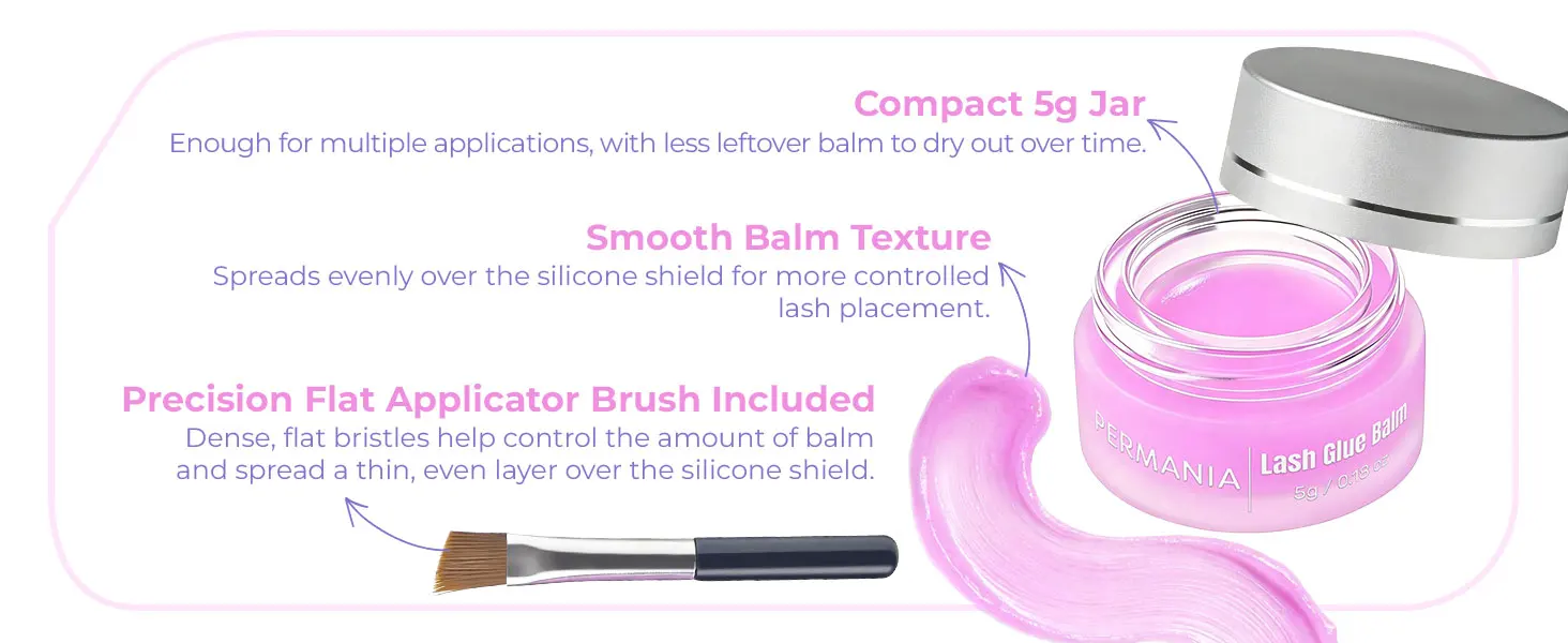 PERMANIA Wimpernlifting-Kleber, Wimpernlifting-Balsam für starken Halt ohne Verklumpen, Applikator-Pinsel, Wimpernlifting-Zubehör – Detail 4