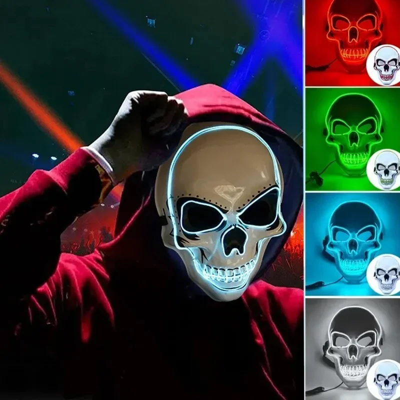 Neon Mask Led Light Up Party Masks The Purge Election Year Great Funny Mask Festival Cosplay Costume Supplies Glow Dark Skeleton
