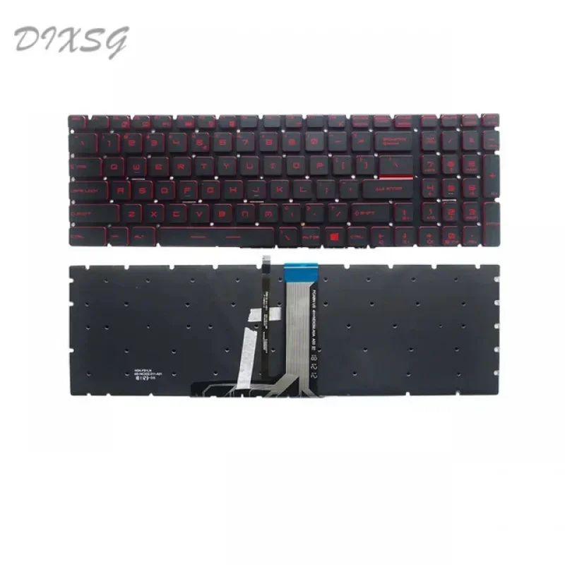 لوحة مفاتيح بديلة لسلسلة MSI GT62 GE62 GS60 GL60 GP62 GT72 GE72 GS63 GL62 GP72 بإضاءة خلفية تخطيط أمريكي - أحمر