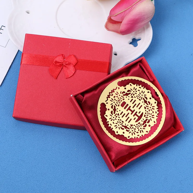 Free Shipping 20pcs/lot  Chinese Creative Favor Wedding Marriage in Return a Small Gift Double Happiness bookmark