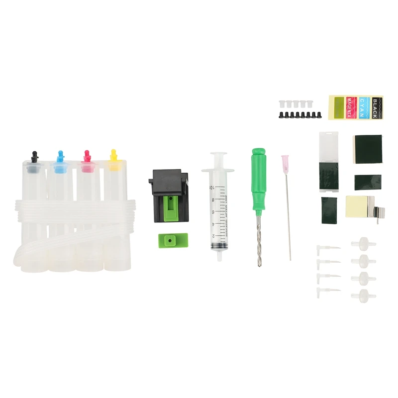 RISE-Inkjet Printer Continuous Ink Supply System Universal Color Ciss DIY Kit Accessory Cartridge Replacement For HP