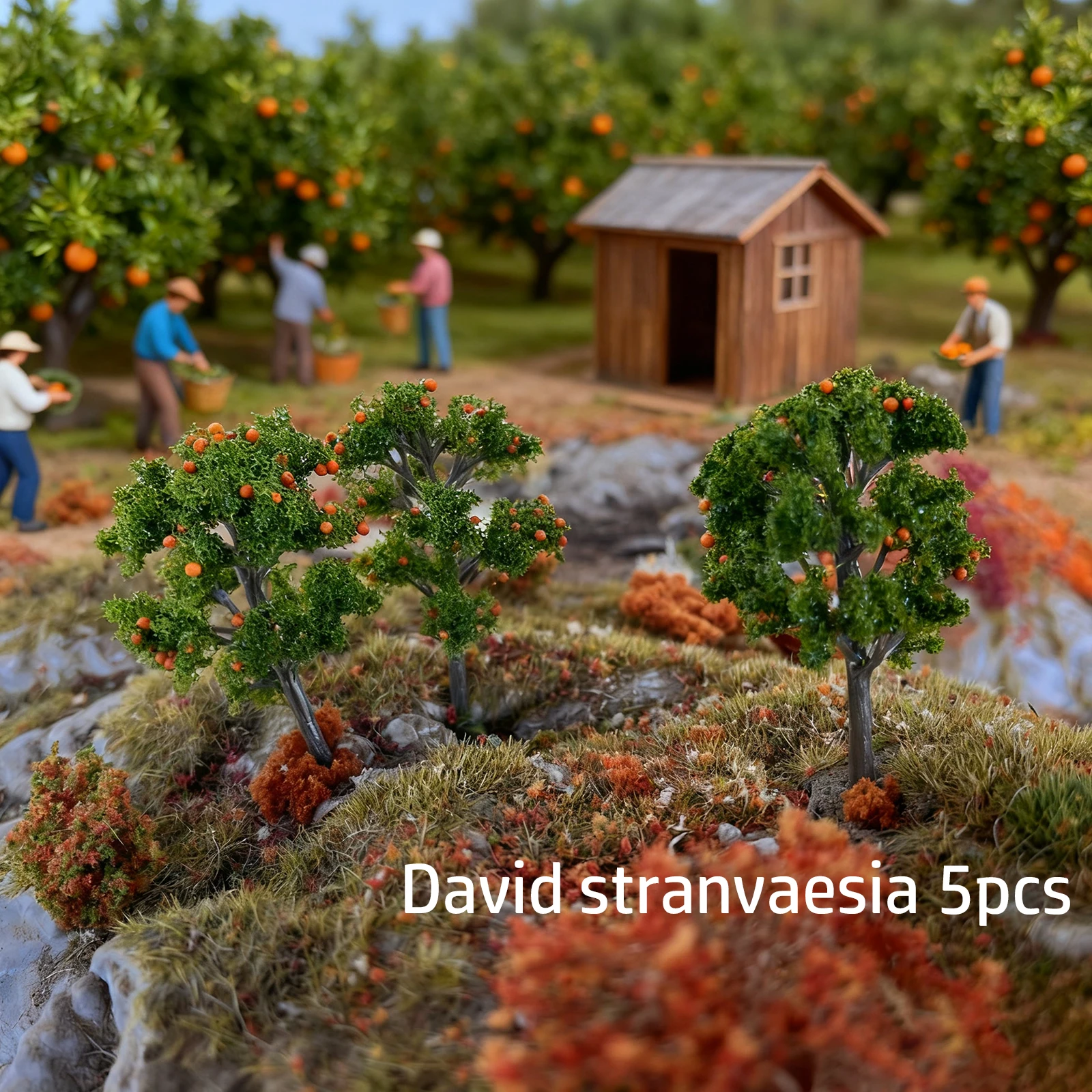 

5Pcs Miniature Orange Fruit Trees Plastic Landscape Models for Diorama Craft Versatile Mini Orange Tree for Craft