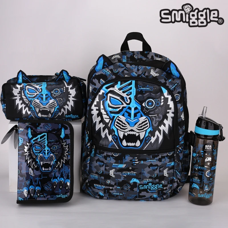 Australian Smiggle Elementary School Tiger Backpack Ultra Lightweight Reducing Burden for Children and Boys School Bag Water Bot