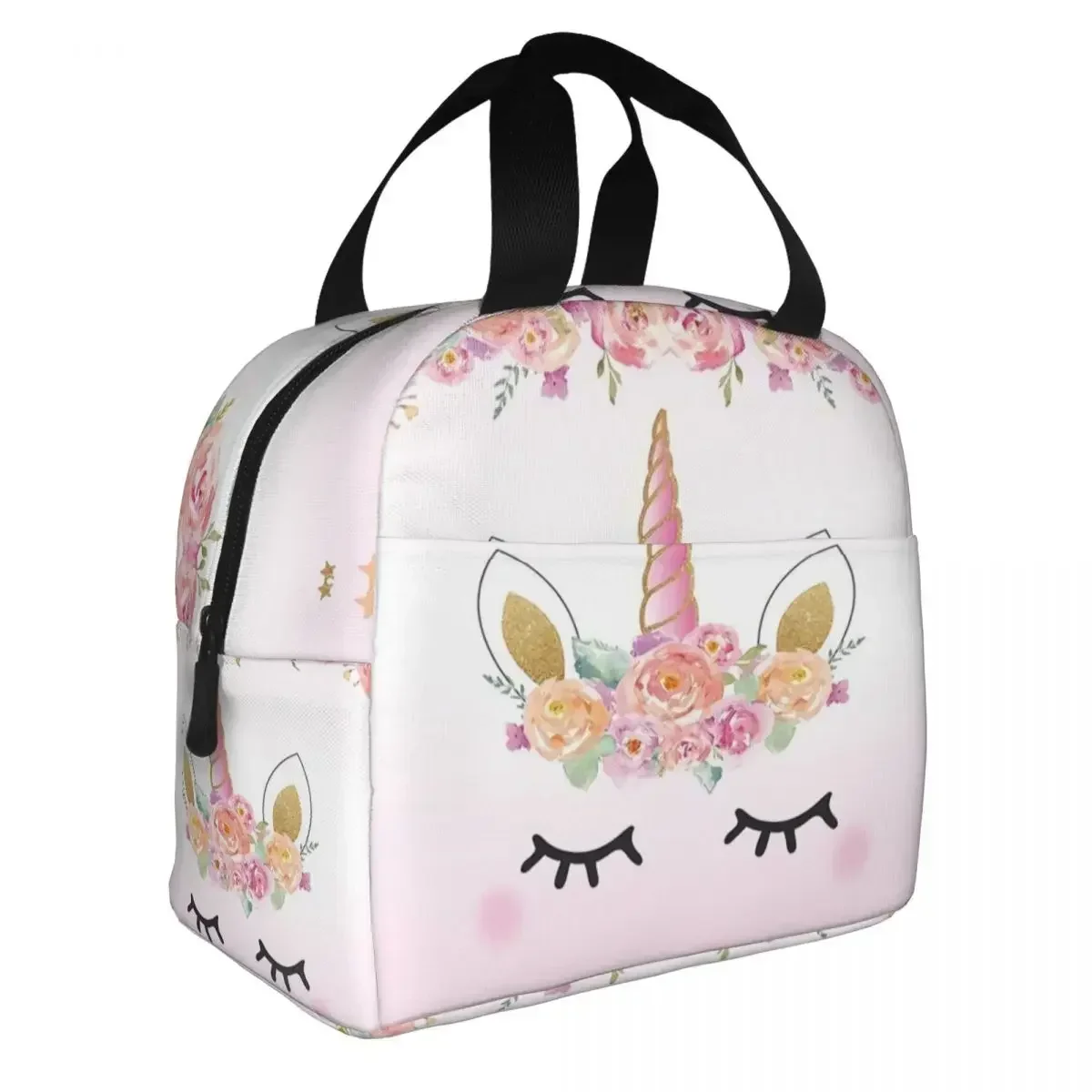 

Cute Unicorn Cartoon Pattern Portable Lunch Box Women Waterproof Thermal Cooler Food Insulated Lunch Bag School Children Student
