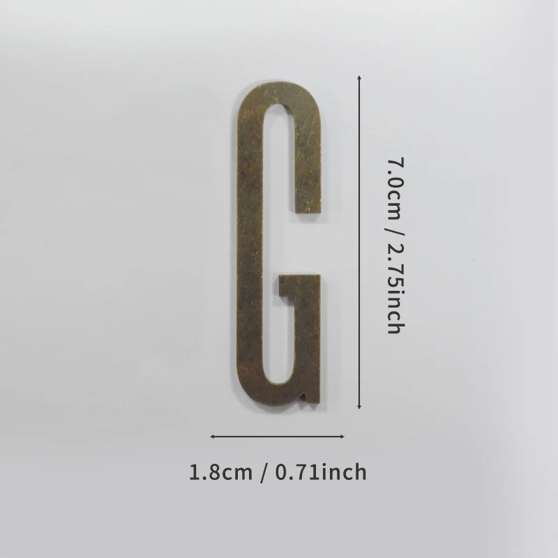 Selbstklebende Hausnummern aus Bronze, englische Alphabetbuchstaben aus Metall für Wohnung, Zimmer, Türschild, Tisch, Briefkasten, Nummernaufkleber, 7 cm – Detail 14