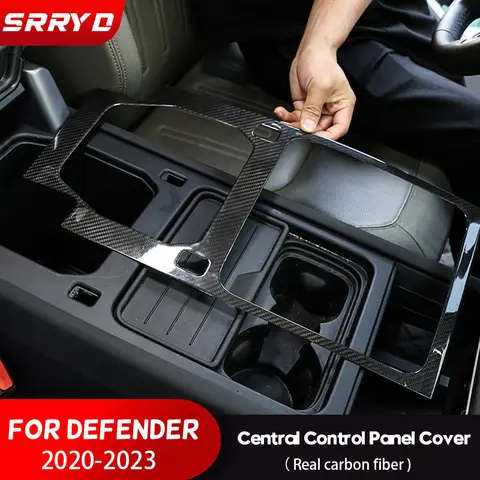 REAL CARBON FIBER For Land Rover Defender 110 2020 X P400 HSE Car Central Control Panel Frame Cover Tirm Car Accessories