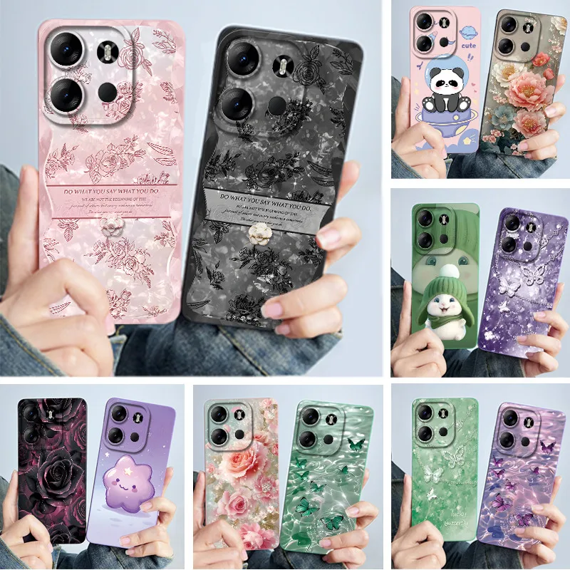 حافظة لهاتف Tecno Pop 7 BF6 Pop7 Pro BF7 حافظة عصرية على شكل فراشة زهرة من السيليكون الناعم لهاتف Funda Shell لهاتف Tecno Spark GO 2023 غطاء خلفي