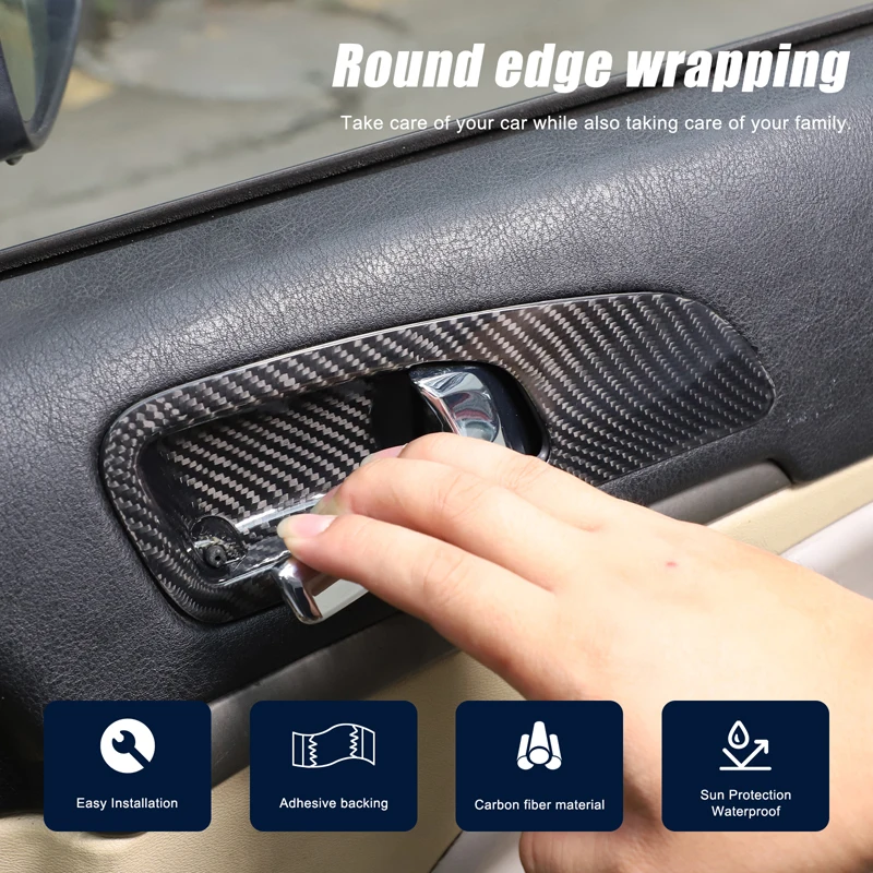 Real Carbon Fiber Interior Door Handle Surround Trim For Alfa Romeo 159 Brera Spider 2004-2011 Door Handle Decor Interior Cover