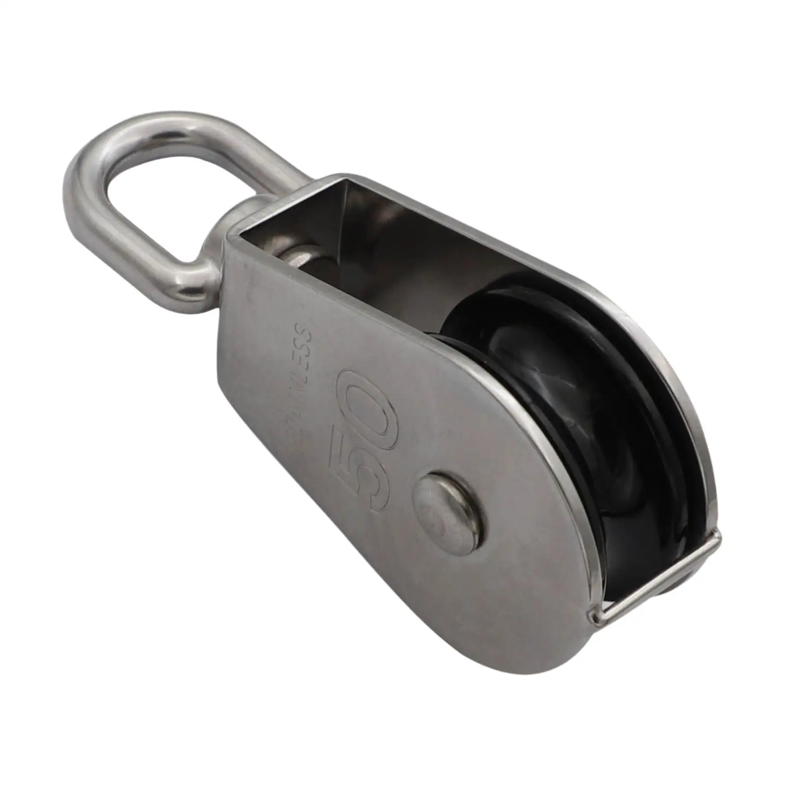 

Single Pulley Block, Stainless Steel, Sturdy, for Rope Lifting Hardware Portable Lightweight Heavy Duty Swivel Pulley
