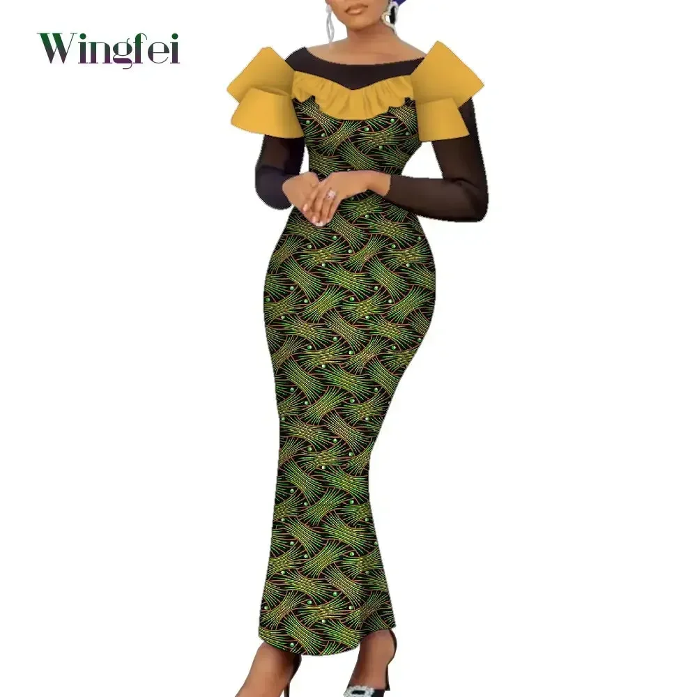 African Print Dresses for Women Elegant Dashiki Maxi Long Dresses Ankara Fashion African Women Clothes Nigerian Dresses WY2133