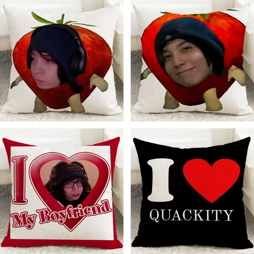 Youtuber Quackity Cushion Cover Cushion Covers Natural Linen Breathable Sofa Bedroom Decor Pillowcase