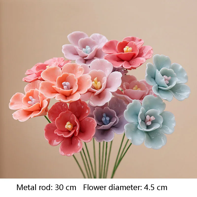 5 Stück Wildblumen Hochtemperaturbeständige Handgefertigte Keramik-Simulationsblumen Ewige Blumen für Geschenke und Heimdekoration – Detail 11