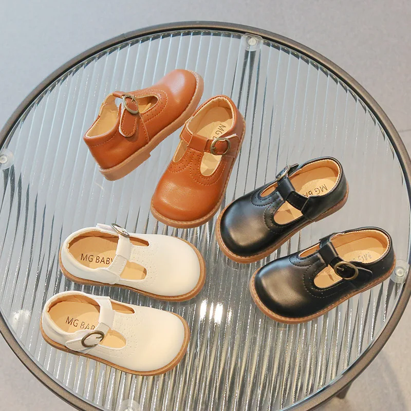 

Black Shoes for Boys and Girls 2024 Spring New British Style Small Shoes for Kid Princess Shoes Academy Style Small Single Shoes