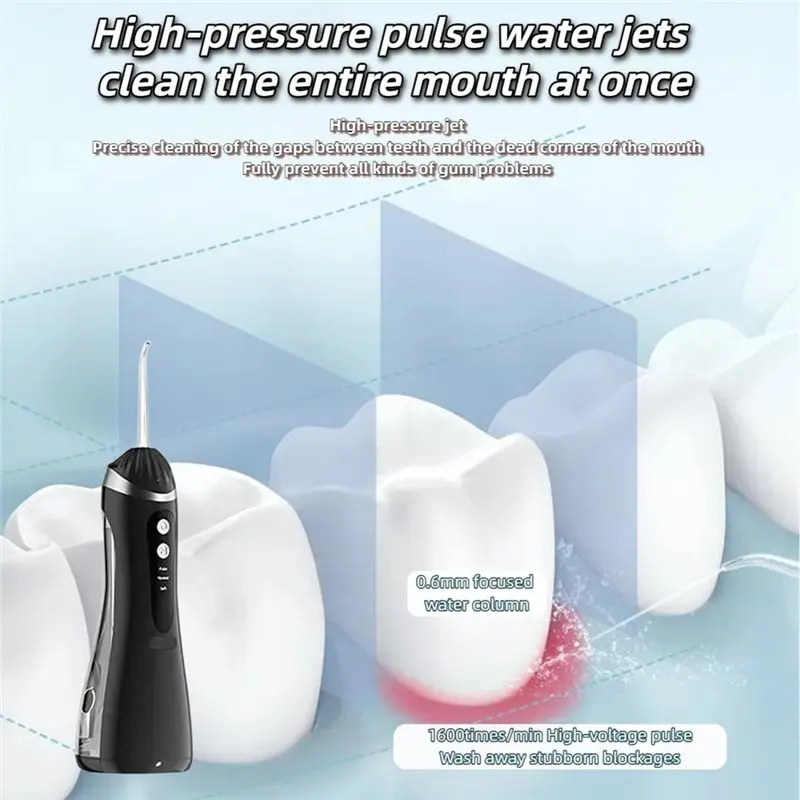 Efficient-Portable Water Flosser Cordless Irrigator With 3 Modes Rechargeable Waterproof Kit For Teeth For Home& Travel
