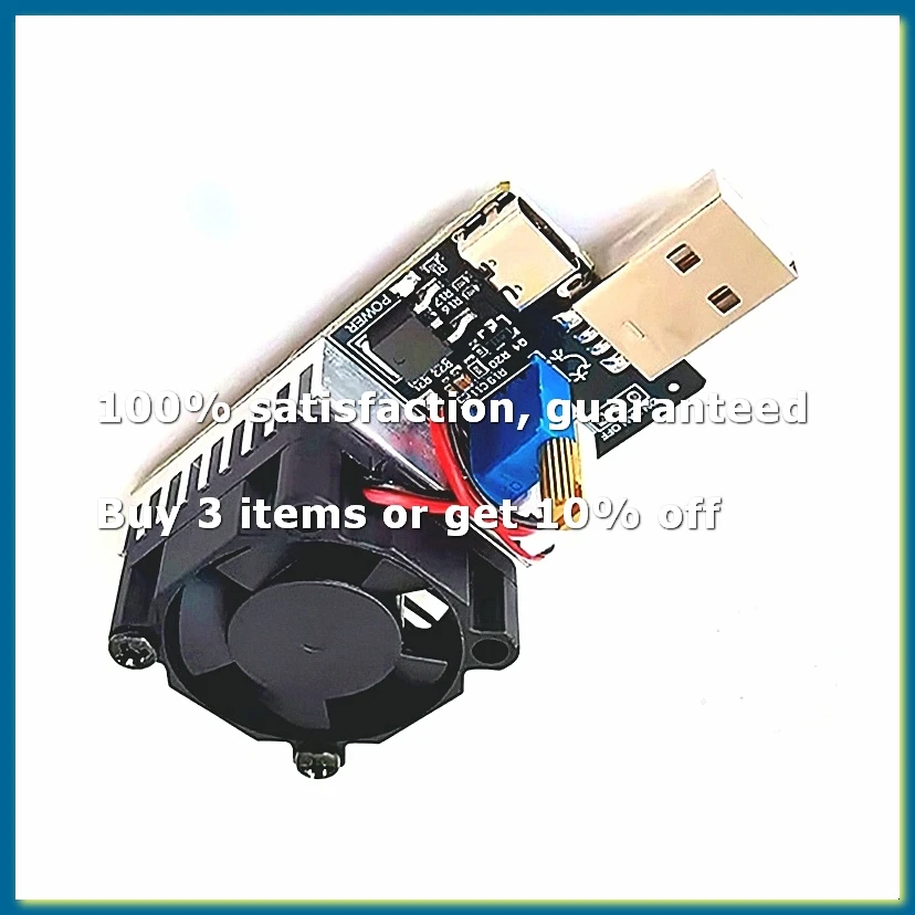 ●DC 3.7-20V 3A 25W Load Tester Electronic Test Resistor Module USB&Type C Interface Adjustable Constant Current-ABFB